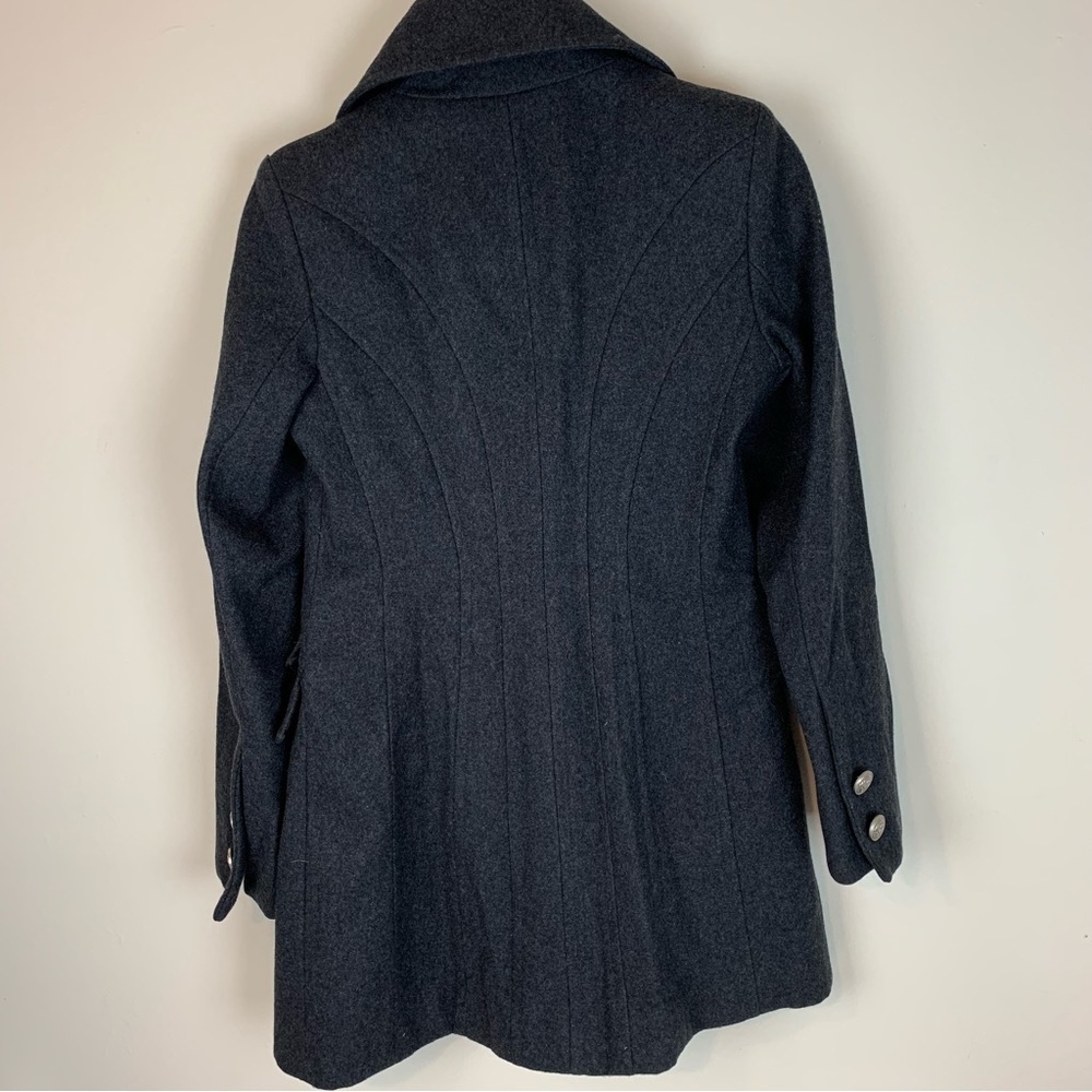 Laundry by Shelli Segal Grey Double Breasted Pea Coat - Sz 2 - Picture 2 of 10